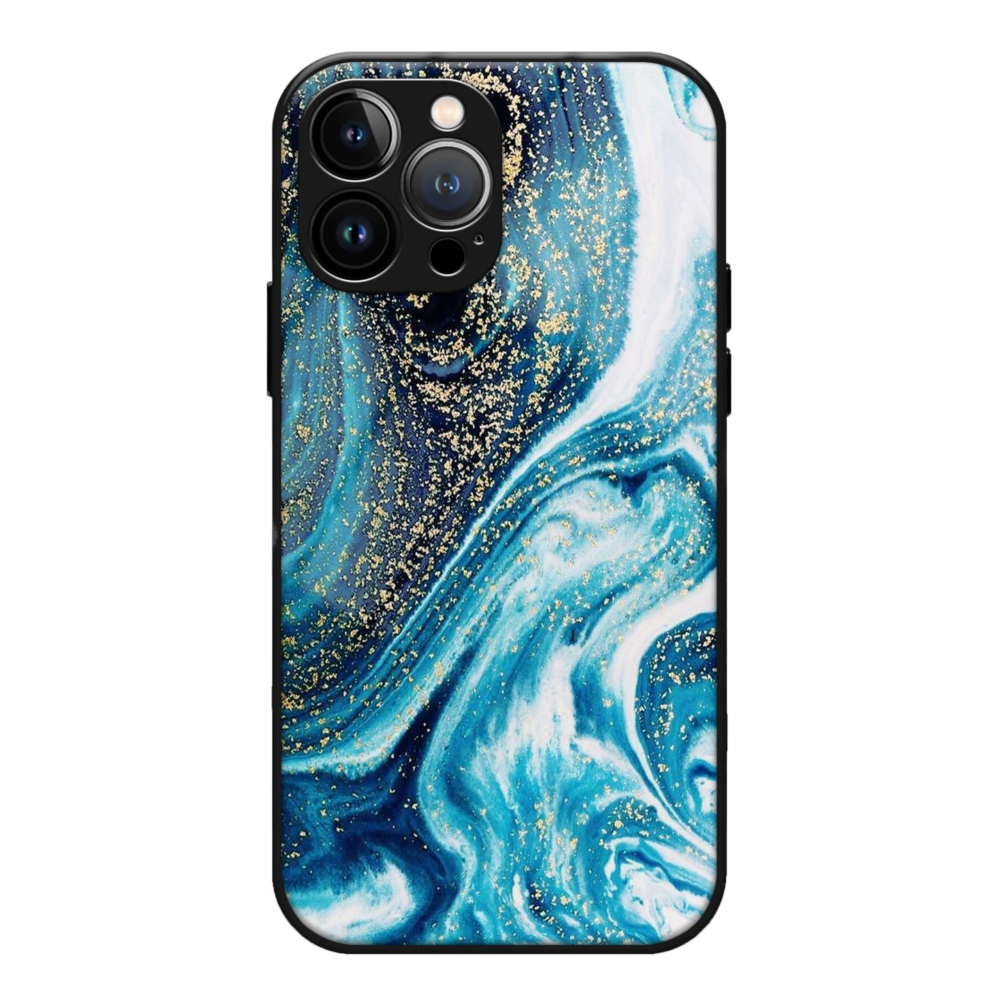 Sea Blue Pattern Glass Case 3Brocases