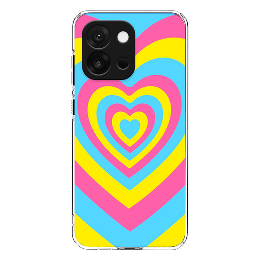 Yellow Pink Heart Pattern Case For One Plus