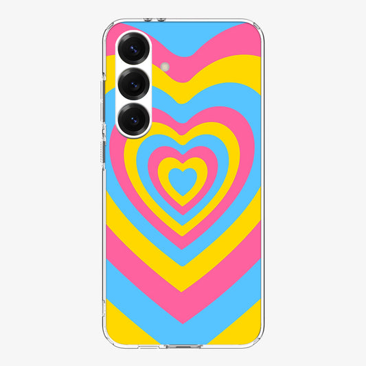 Yellow Pink Heart Pattern Case For Samsung