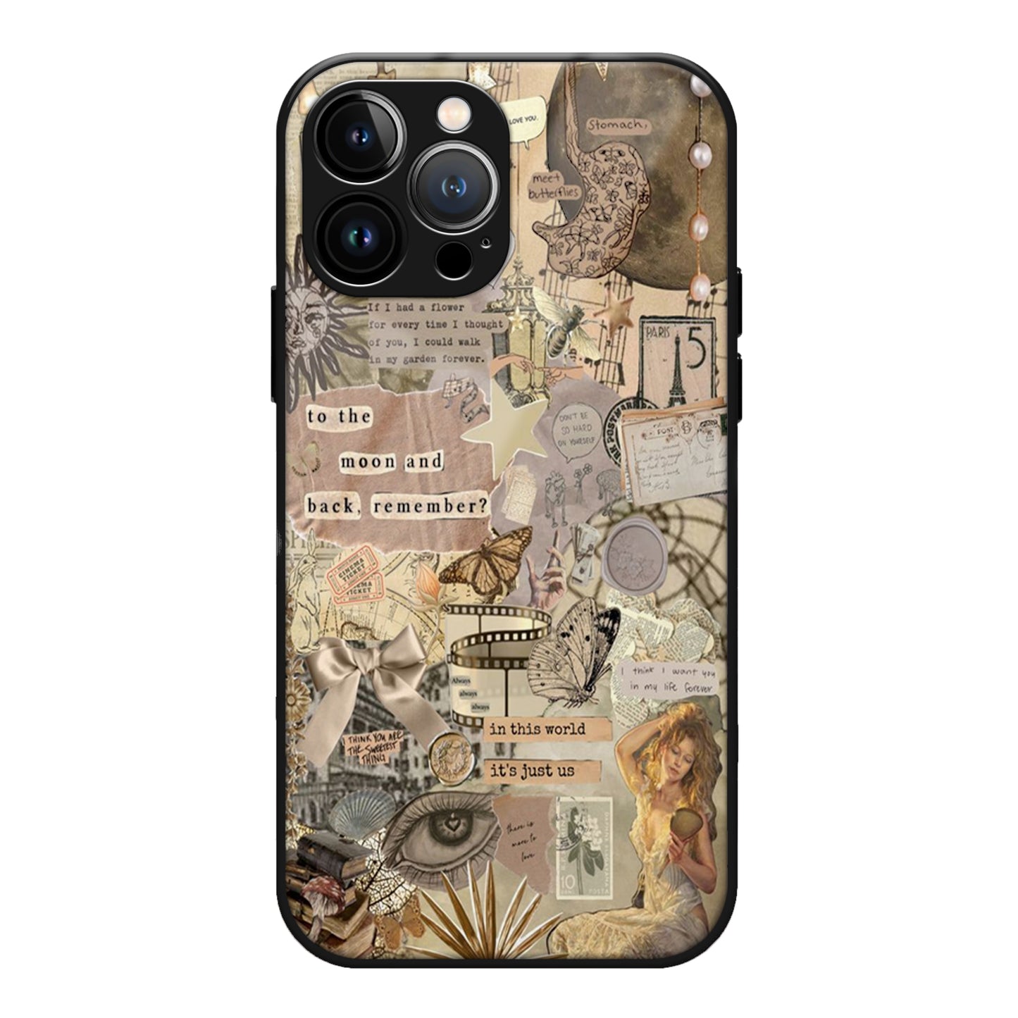 Moon & Back Aesthetic Glass Case 3Brocases