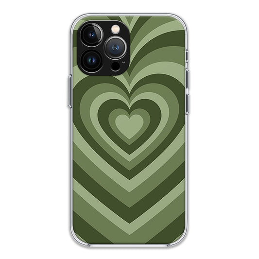 Green Heart Pattern Case For Iphone