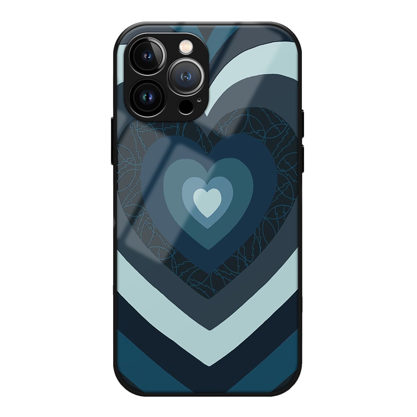 Blue Heart Aesthetic Glass Case 3Brocases