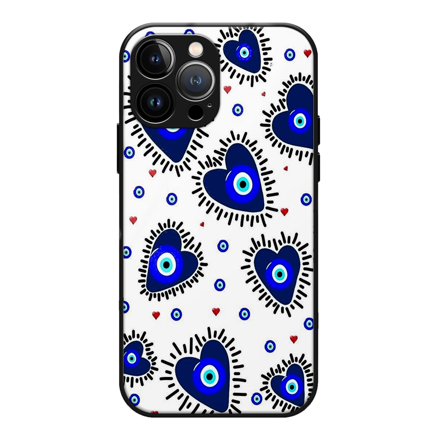 Blue Evil Eyes Glass Case 3Brocases