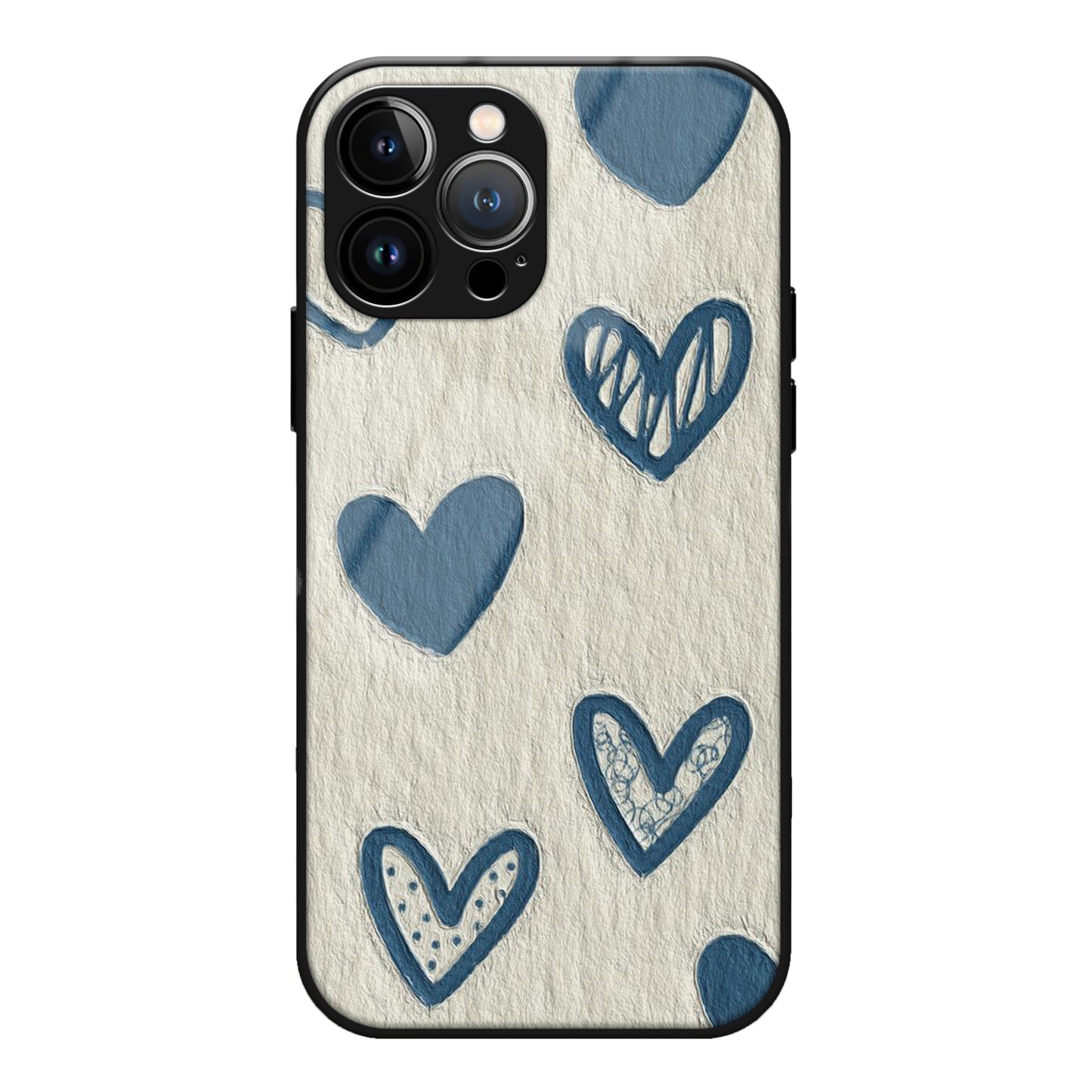 Blue Hearts Premium Glass Case