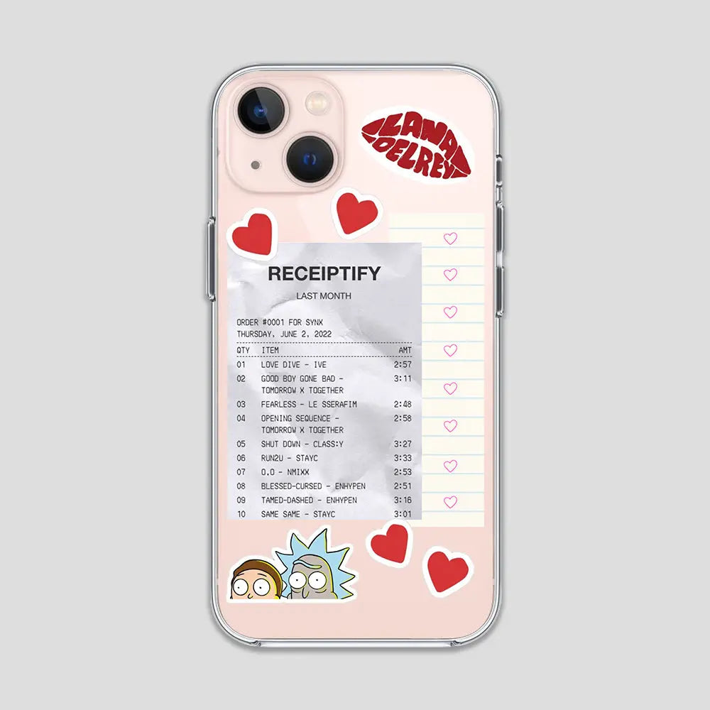 Receiptify Stickers Clear Cases 3Brocases