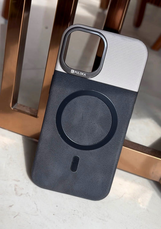 Premium Leather MagSafe iPhone Case – Dual-Tone Edition