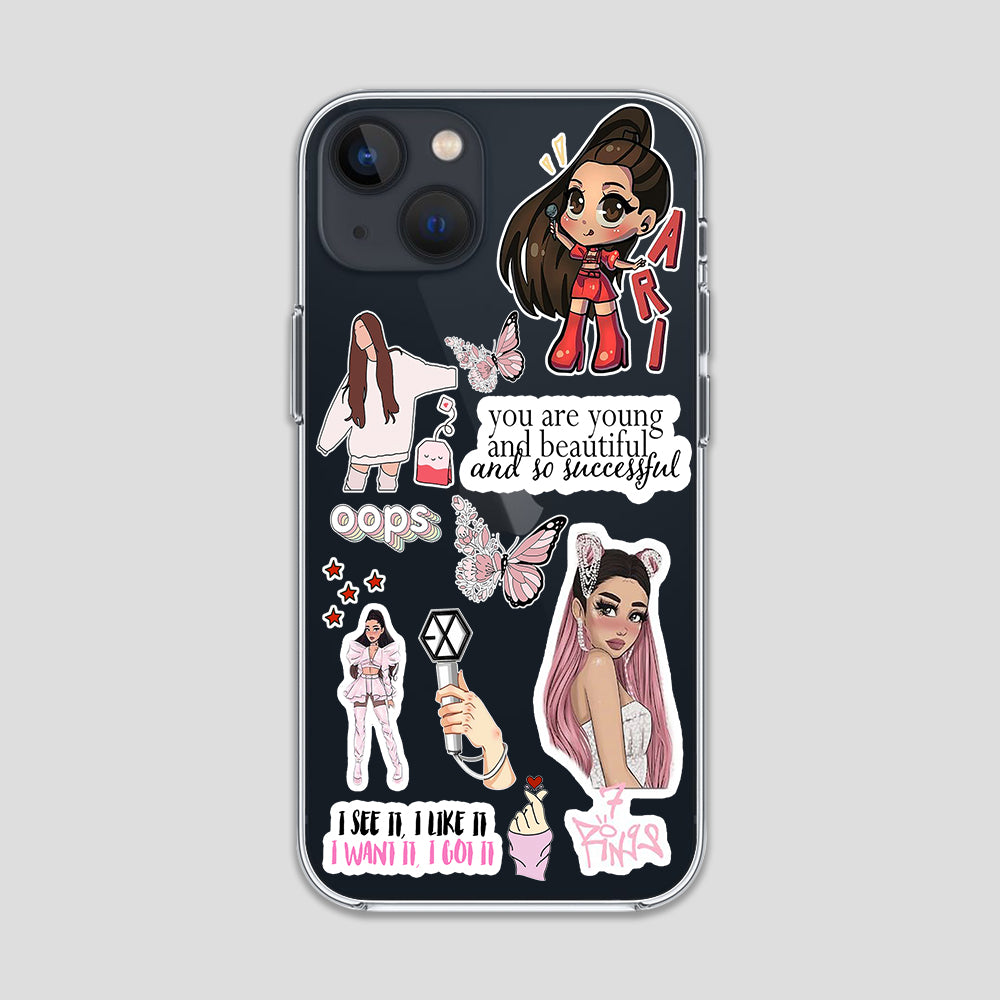 Araina Grande Aesthetic Stickers Clear Case 3Brocases