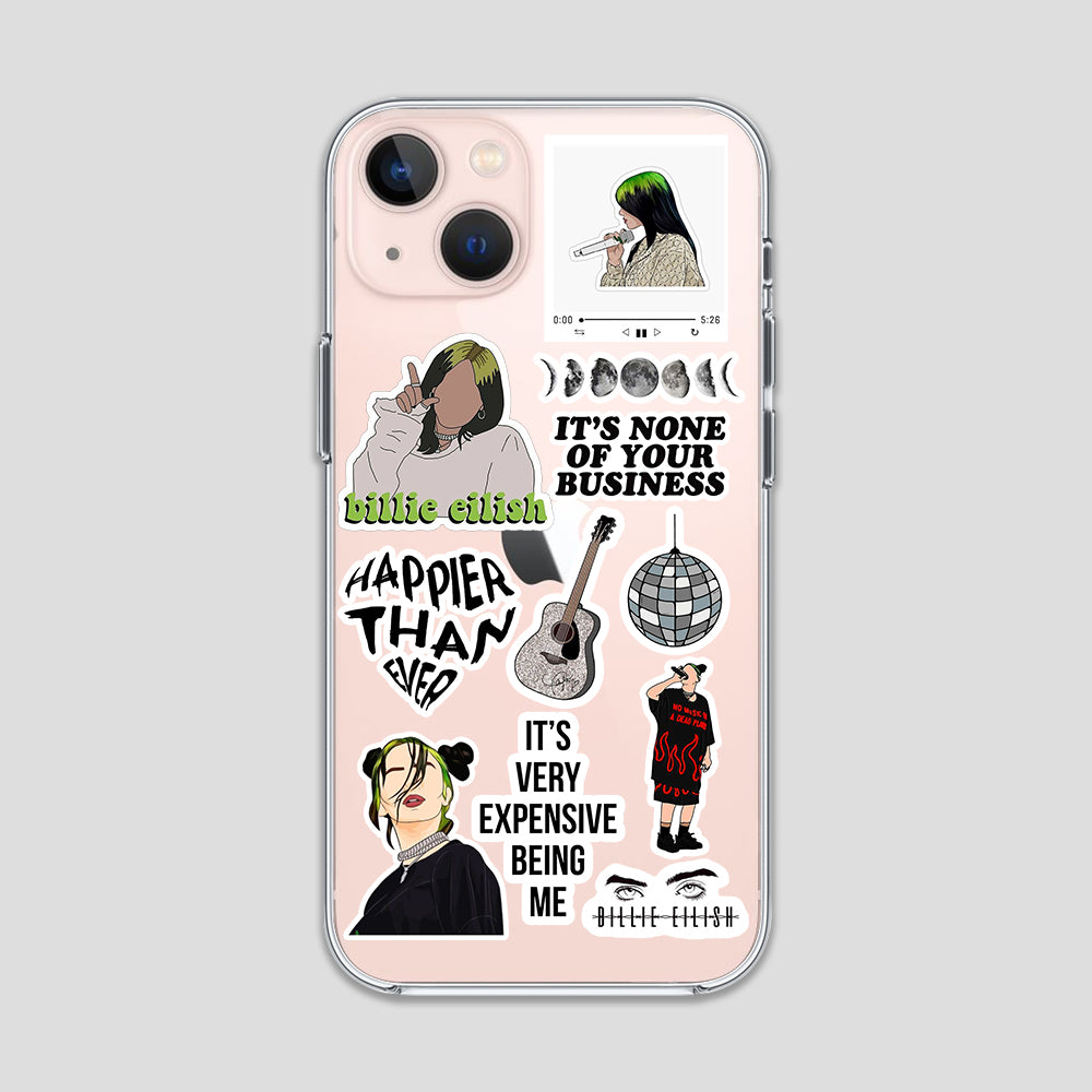 Billi Eilish Aesthetic Stickers Clear Case 3Brocases