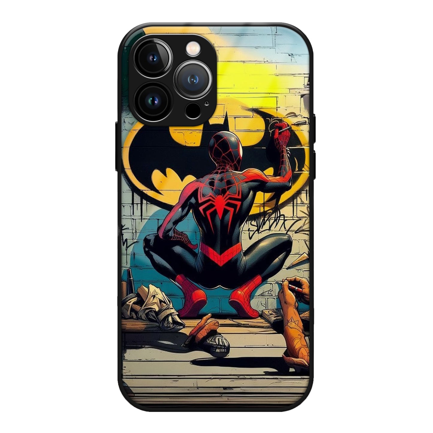 Black Spider Man Glass Case 3Brocases