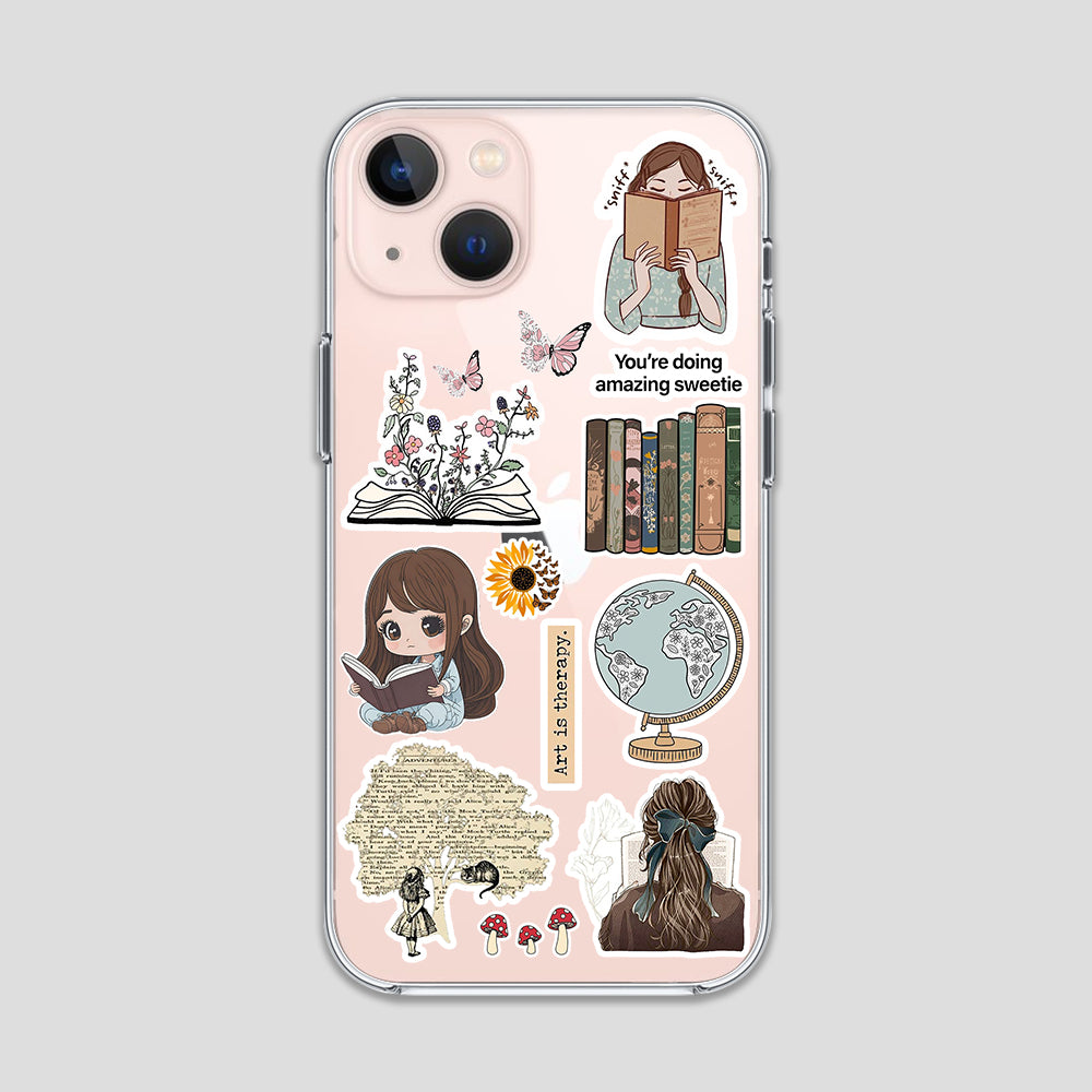 Book Aesthetic Stickers Clear Case 3Brocases