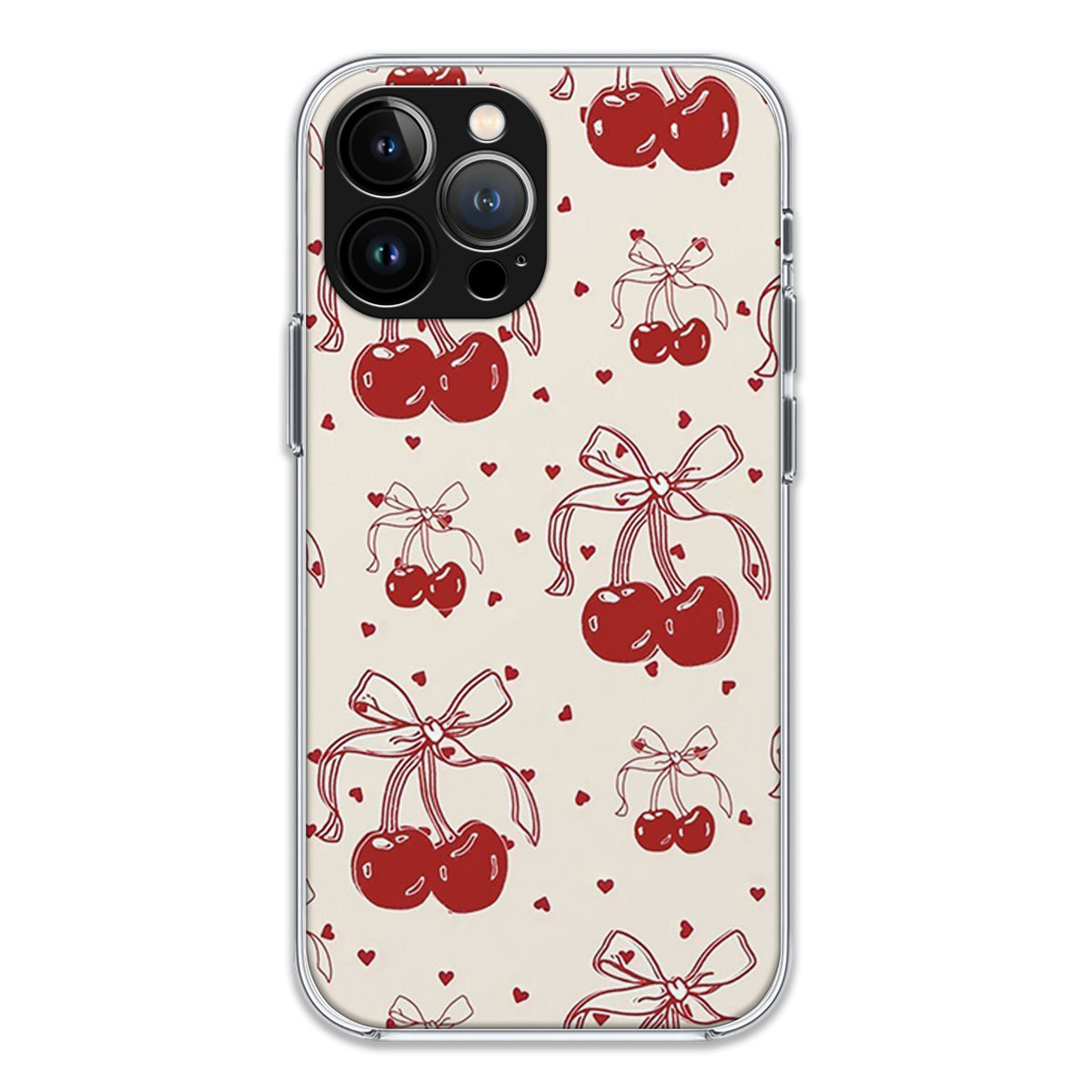 Cherry Love Bow Glass Case