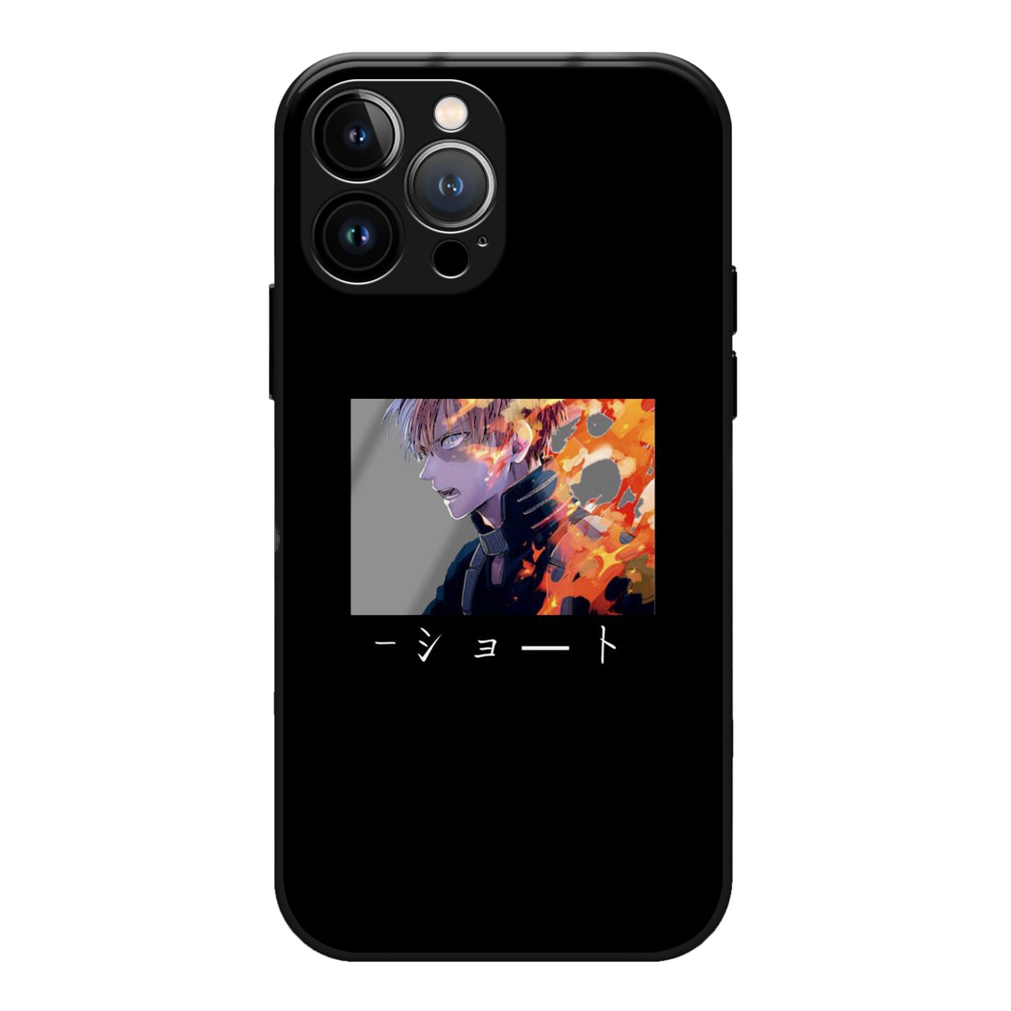 Black Anime Design Phone Glass Case 3Brocases