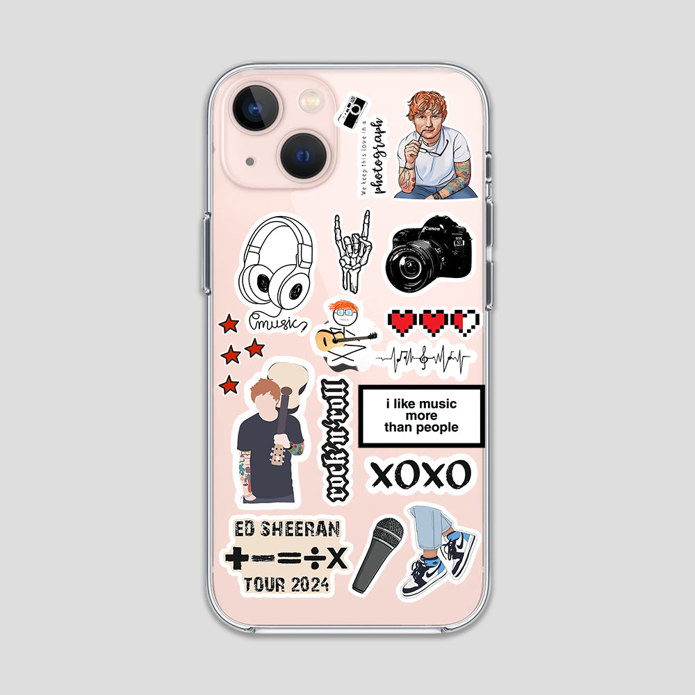 Ed Sheeran Aesthetic Stickers Clear Case