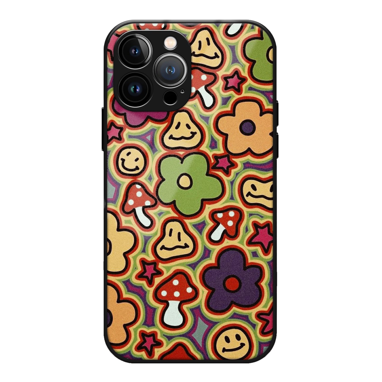 Smiley Floral Glass Case 3Brocases