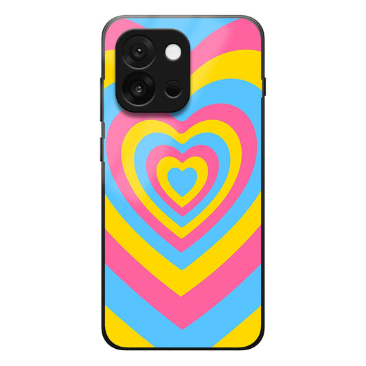 Yellow Pink Heart Pattern Case For One Plus