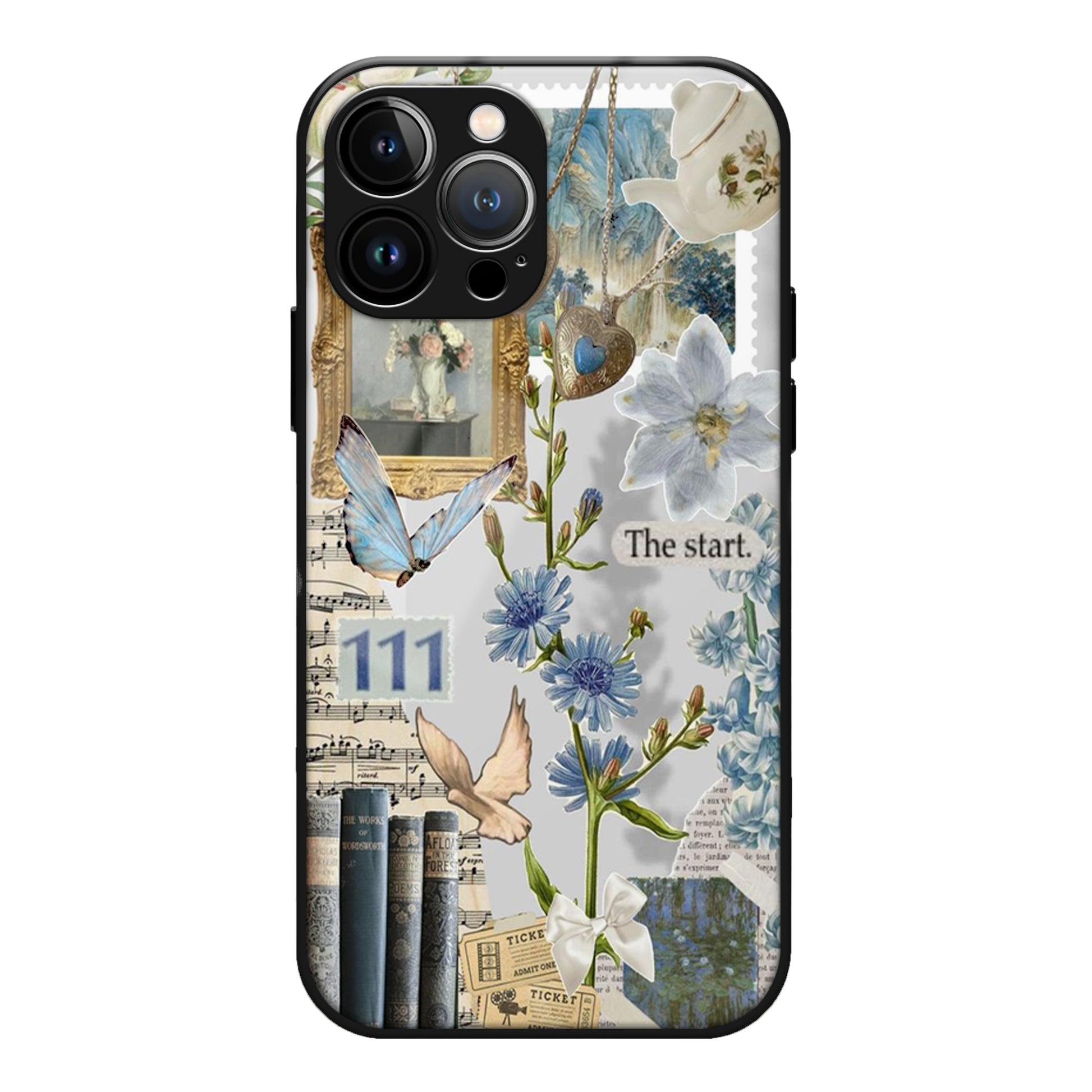 Sky Blue Butterfly Glass Case 3Brocases