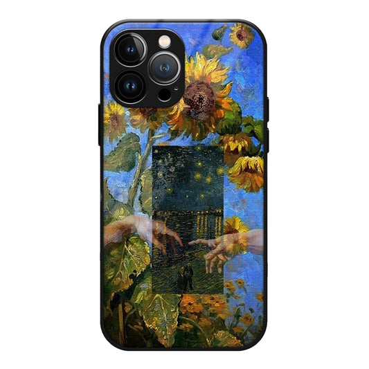 Van Gogh Floral Marble Glass Case 3Brocases
