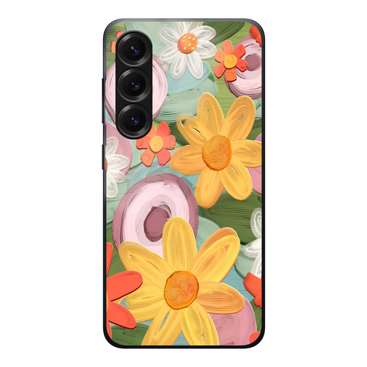 Floral Premium Glass Case For Samsung