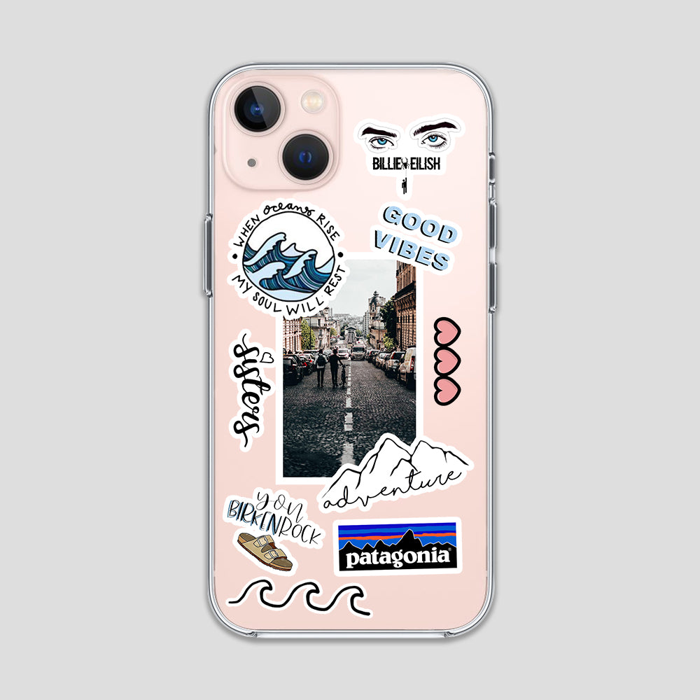 Adventure Stickers Clear Case