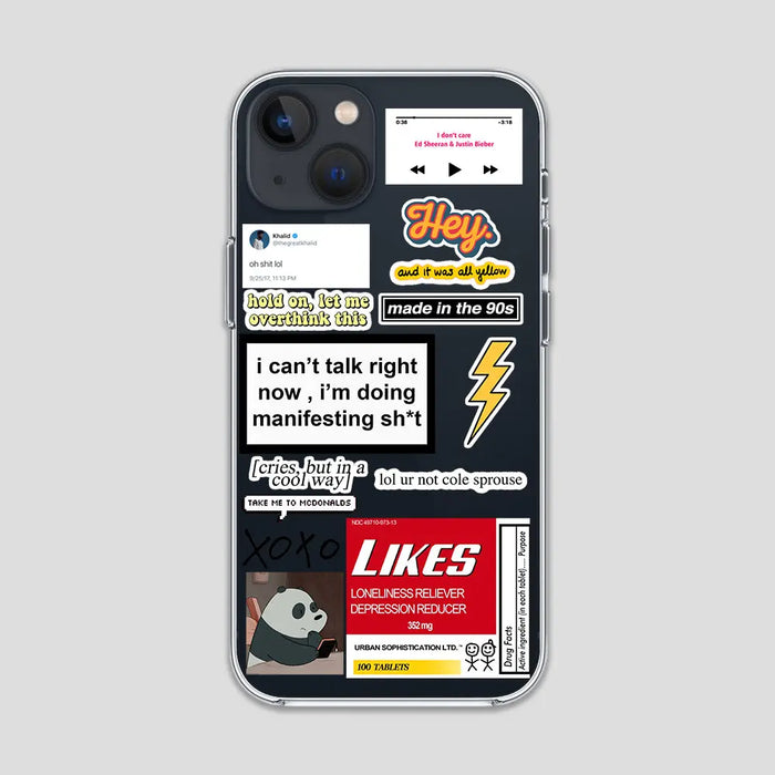 Can't Talk Right Now Stickers Clear Case
