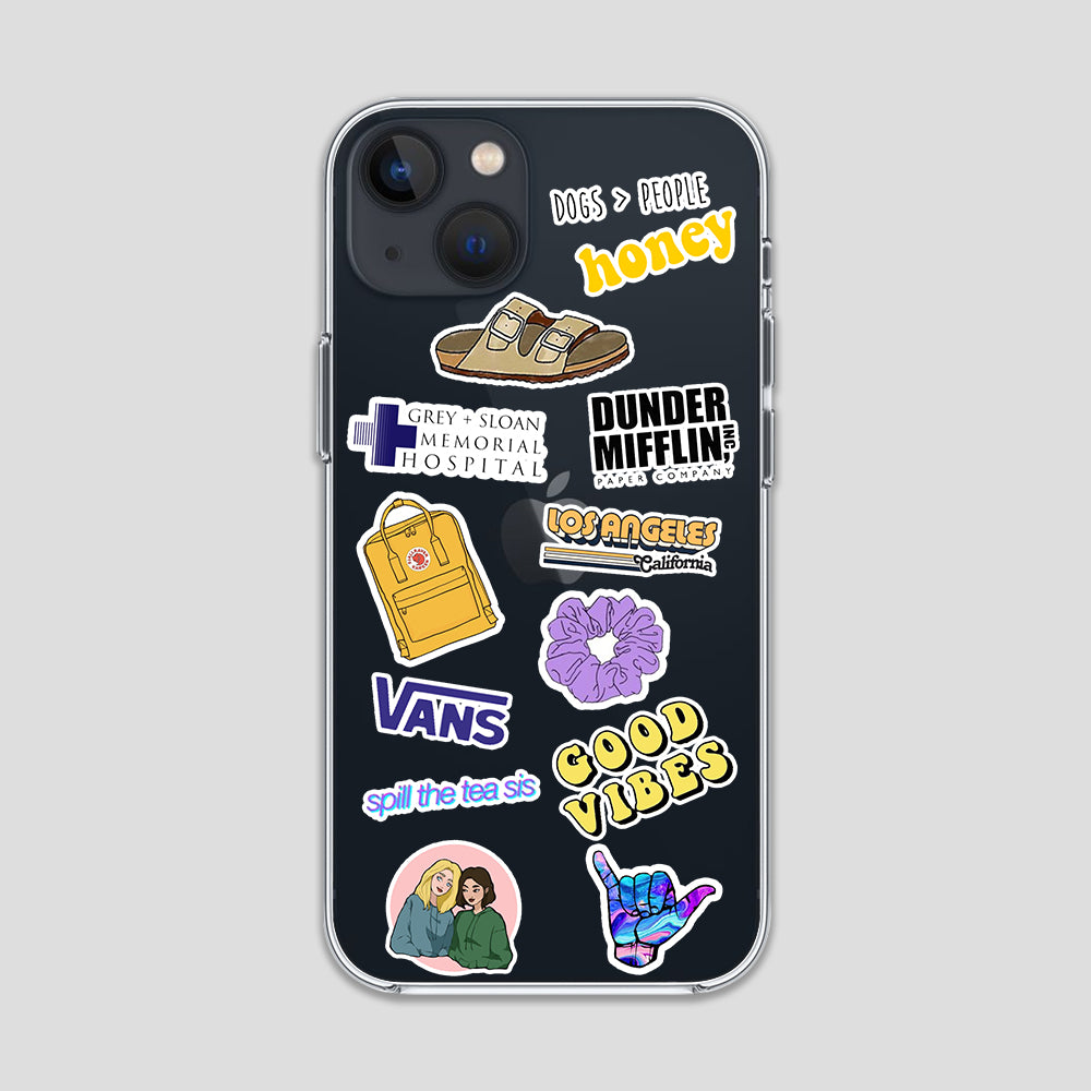 Good Vibes 2 Stickers Clear Case