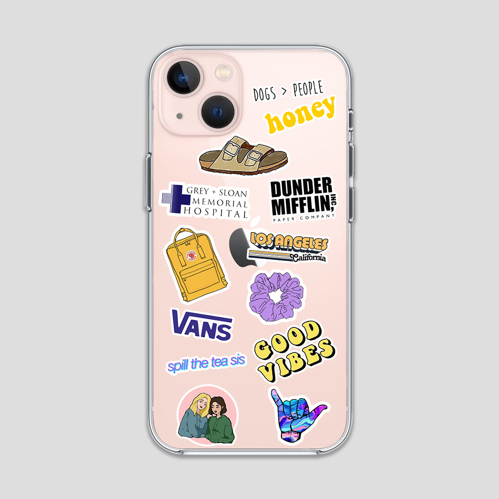 Good Vibes 2 Stickers Clear Case