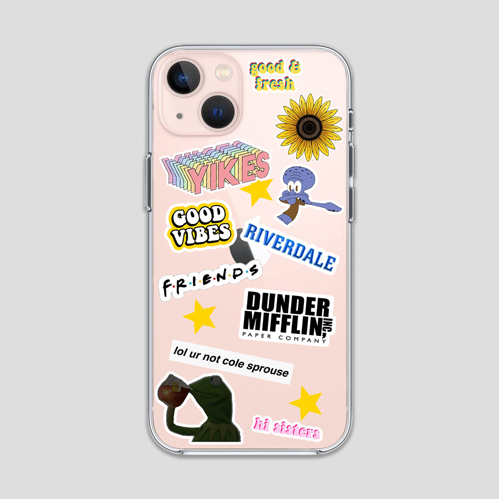 Good Vibes Stickers Clear Case