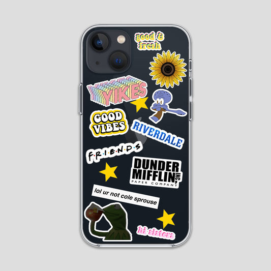 Good Vibes Stickers Clear Case