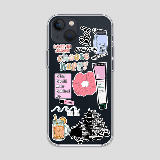 LostIn Japan Stickers Clear Case