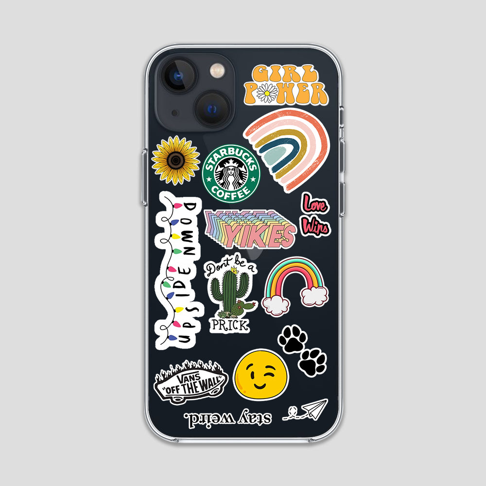 Stay Weird Stickers Clear Case