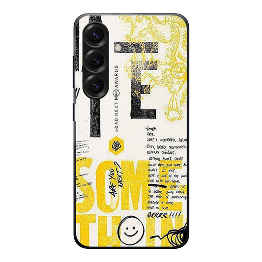 Aesthetic Yellow Text Case For Samsung