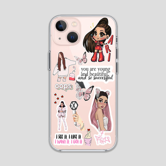 Araina Grande Aesthetic Stickers Clear Case 3Brocases