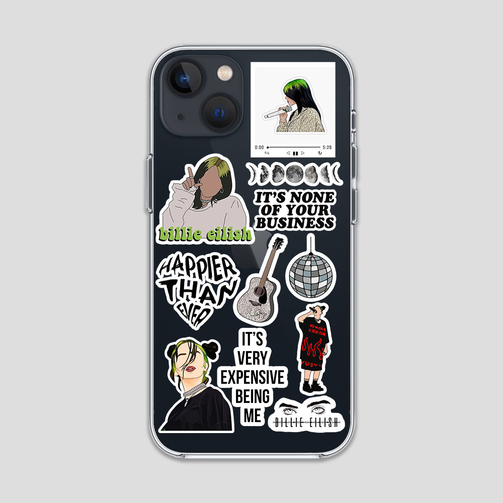 Billi Eilish Aesthetic Stickers Clear Case 3Brocases