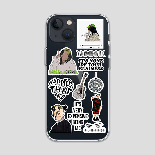 Billi Eilish Aesthetic Stickers Clear Case 3Brocases