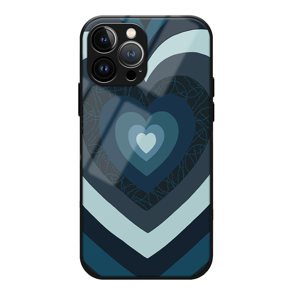 Blue Heart Aesthetic Glass Case 3Brocases