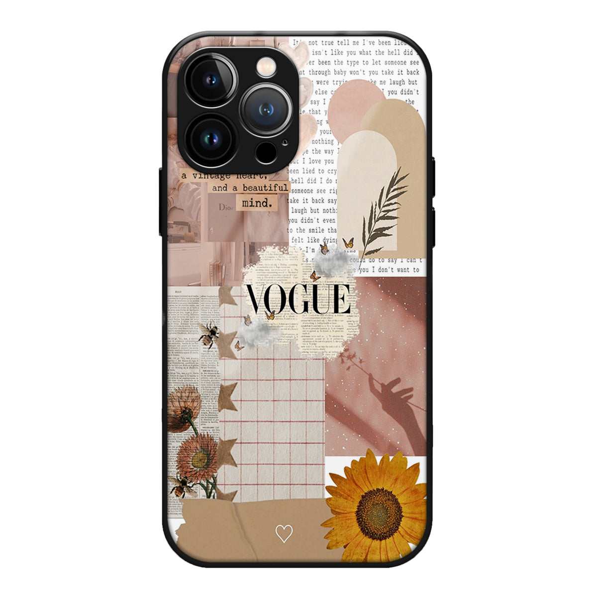 Collage Pattern Glass Case 3Brocases