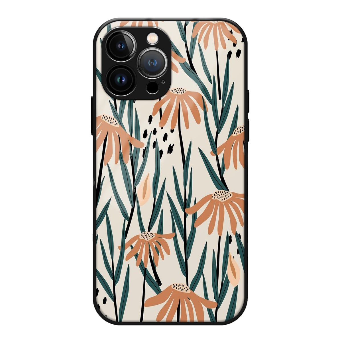 Floral  Aesthetic Glass Case 3Brocases