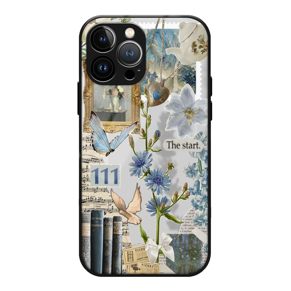 Sky Blue Butterfly Glass Case 3Brocases