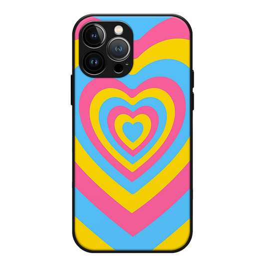 Yellow Pink Heart Pattern Case For iPhone