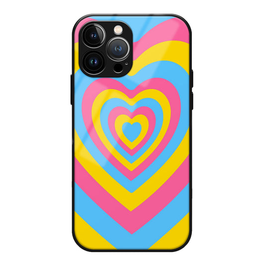 Yellow Pink Heart Pattern Glass Case 3Brocases